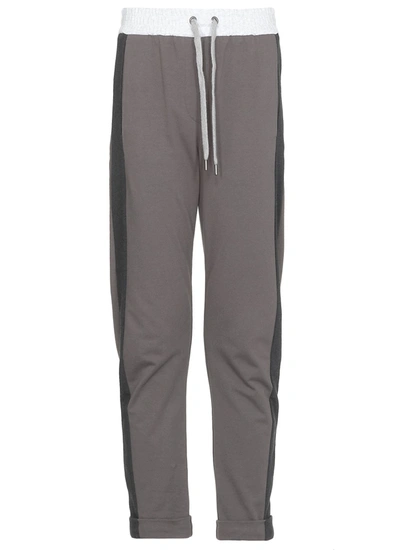 Shop Brunello Cucinelli Side Striped Track Pants In Grey