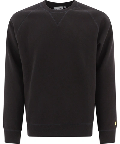 Shop Carhartt Wip Chase Crewneck Sweatshirt In Black