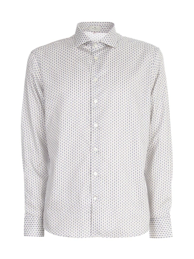 Shop Etro Geometric Print Buttoned Shirt In White