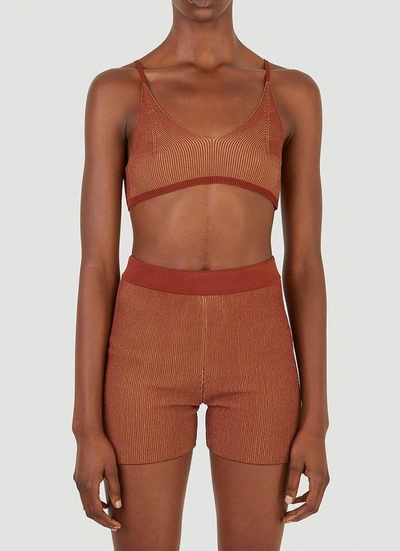 Shop Jacquemus Le Bandeau Valensole Knitted Bralette In Brown