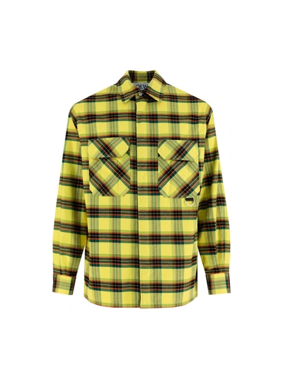 Shop Loewe Checked Flannel Zipped Shirt In Multi