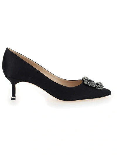 Shop Manolo Blahnik Hangisi Jewel Embellished Pumps In Black