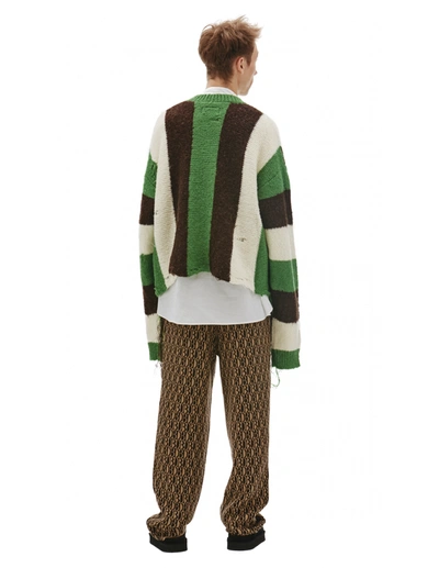 Doublet Multicolor Zip Up Stripe Cardigan | ModeSens