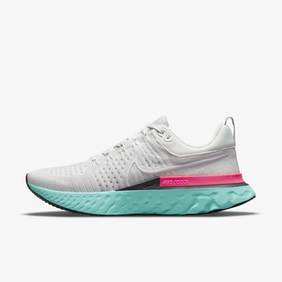 Shop Nike React Infinity Run Flyknit 2 Men's Road Running Shoes In Platinum Tint,grey Fog,dynamic Turquoise,white