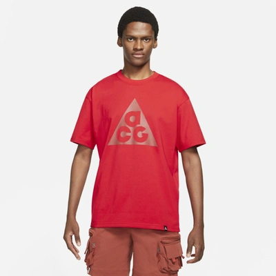 Shop Nike Men's  Acg Short-sleeve T-shirt In Red