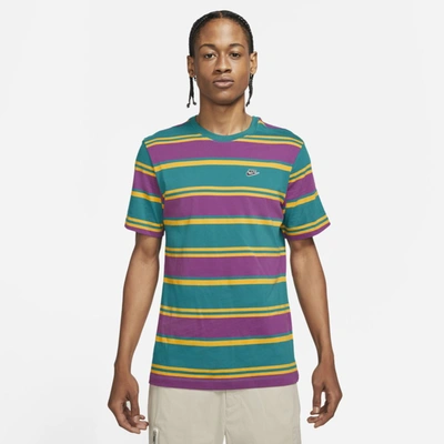 Nike Sportswear Men's Stripe T-shirt In Bright Spruce,university Gold,viotech  | ModeSens