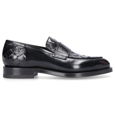 Shop Santoni Loafers 21572 In Black