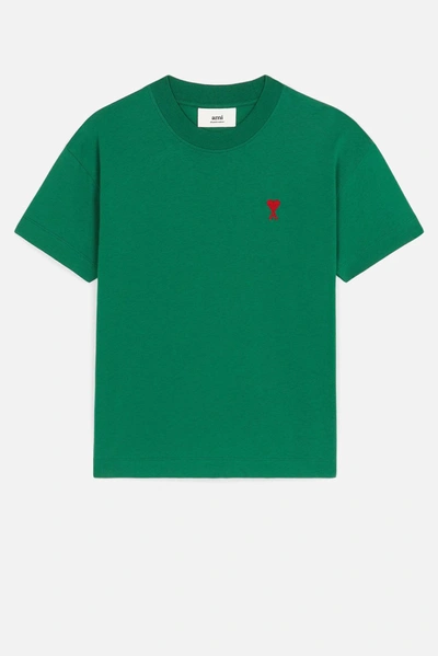 Shop Ami Alexandre Mattiussi Ami De Coeur T-shirt In Green