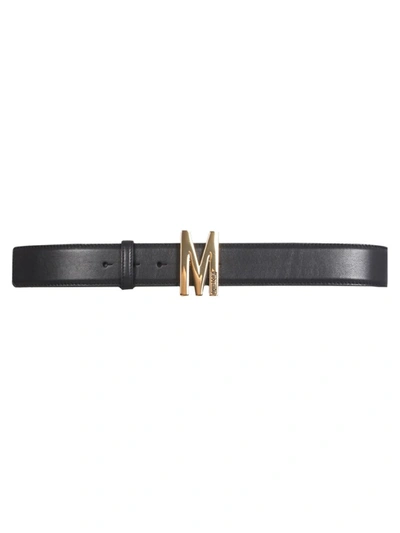 Shop Moschino Leather Belt In Black