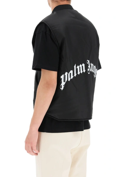 Shop Palm Angels Vest With Logo In Black,white