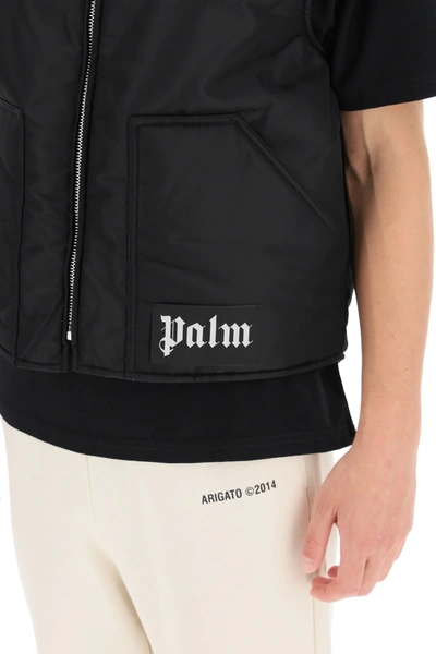 Shop Palm Angels Vest With Logo In Black,white