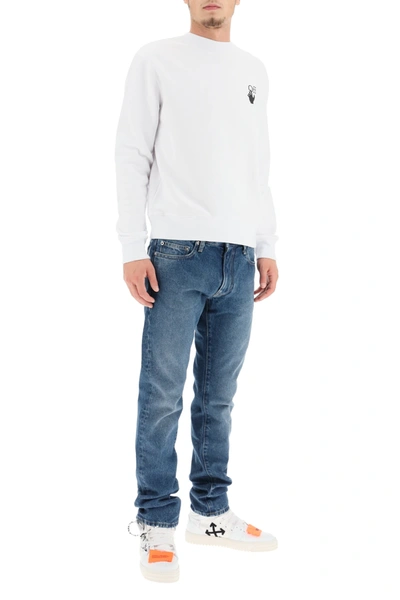 Shop Off-white Slim Diag Jeans In Blue