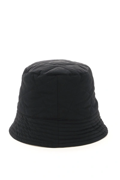 Shop Dolce & Gabbana Quilted Nylon Bucket Hat With Logo In Black