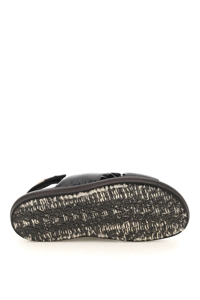 Shop Marni Padded Nylon Fussbett Sandals In Black