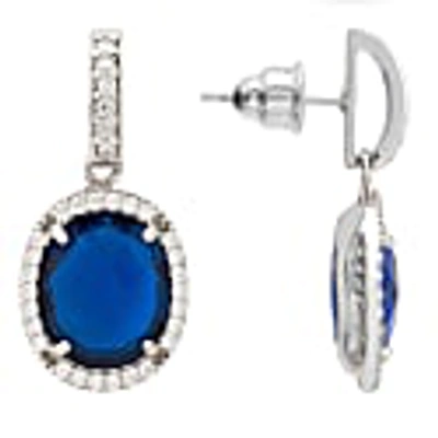 Latelita Beatrice Oval Gemstone Drop Earrings Silver Sapphire Hydro In Drop