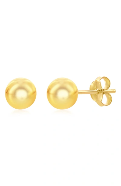Shop Simona 14k Gold Plated Sterling Silver 6mm Ball Stud Earrings In Yellow