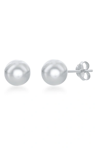 Simona Sterling Silver 8mm Ball Stud Earrings In Silver