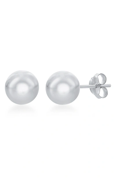 Simona Sterling Silver 10mm Ball Stud Earrings In Silver