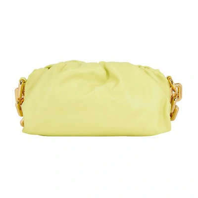 Shop Bottega Veneta Chain Pouch Bag In Seagrass Gold