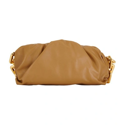 Shop Bottega Veneta Chain Pouch Bag In Teak Gold