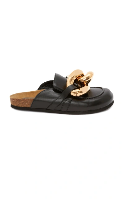 Jw Anderson Chain Calf Leather Loafers In Black