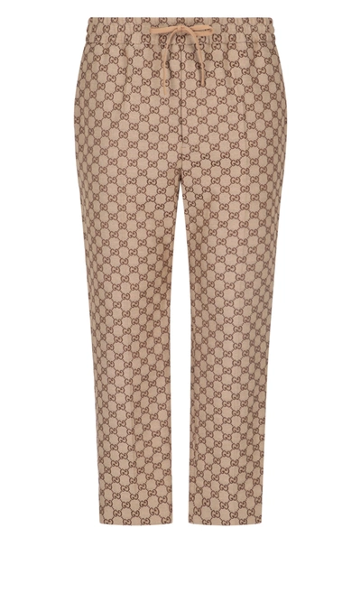 Shop Gucci Gg Jacquard Trousers In Neutrals