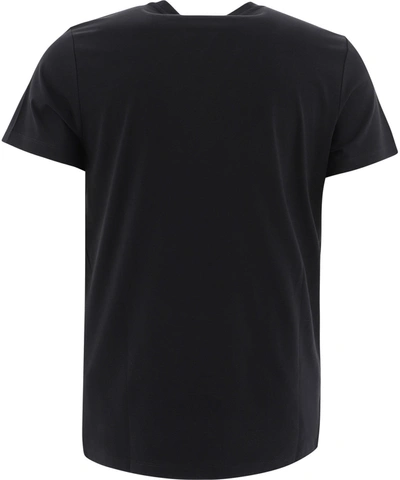 Shop Balmain Gold Logo T-shirt In Black  
