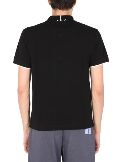 Shop Mcq By Alexander Mcqueen Polo Shirt With Rubberized Logo Print In Black