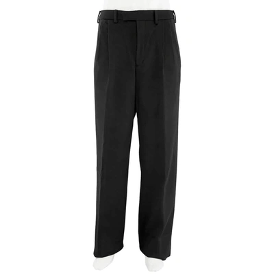 Shop Burberry Mens Pressed Front Wool Trousers, Brand Size 48 (waist Size 32.7'') In Black