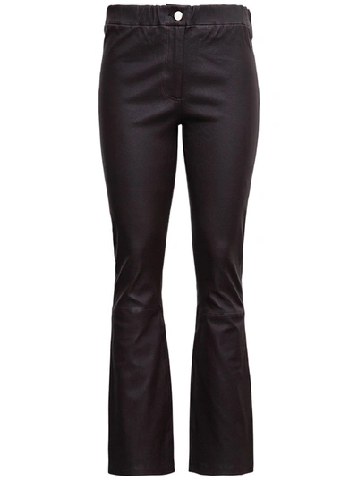 Shop Arma Flared Brown Leather Pants