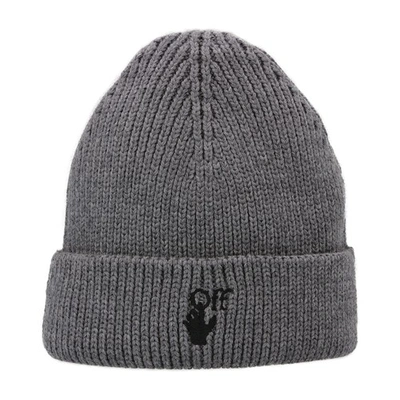 Shop Off-white Hand Off Beanie In Grey Black