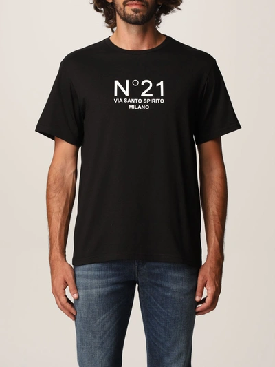 Shop N°21 T-shirt N &deg; 21 T-shirt In Cotton Jersey With Logo In Black