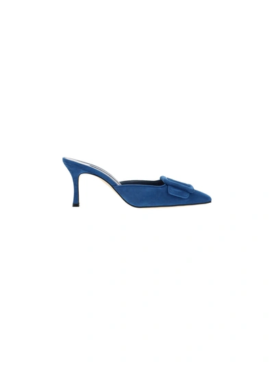 Shop Manolo Blahnik Maysale Pumps In Turq