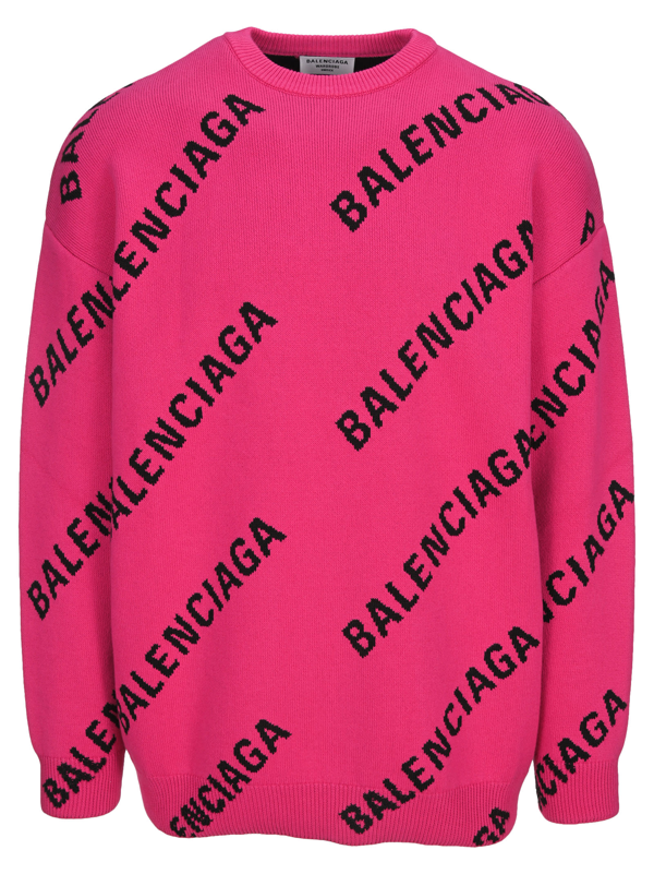 Balenciaga L/s Crewneck In Pink/black | ModeSens