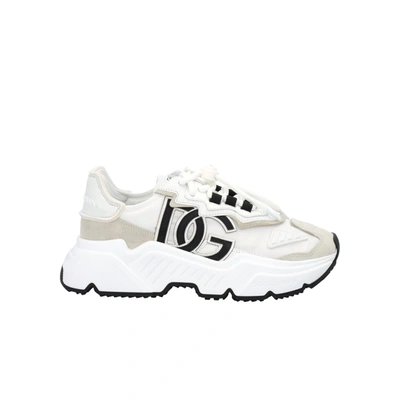 Shop Dolce & Gabbana Mixed-materials Daymaster Sneakers In White