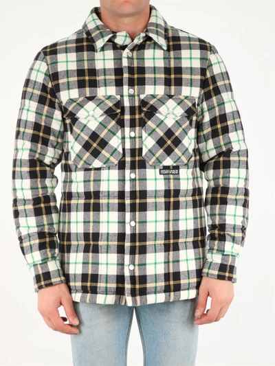 Shop Marcelo Burlon County Of Milan Padded Checked Shirt In Multicolor