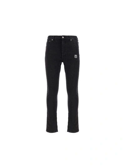 Shop Palm Angels Jeans In Black White