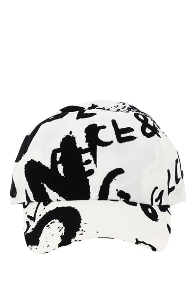 Shop Dolce & Gabbana Graffiti Print Baseball Cap In Graffiti Nero Fnero (white)