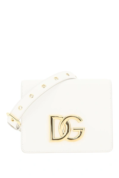 Shop Dolce & Gabbana Crossbody Bag With Logo In Bianco Ottico (white)