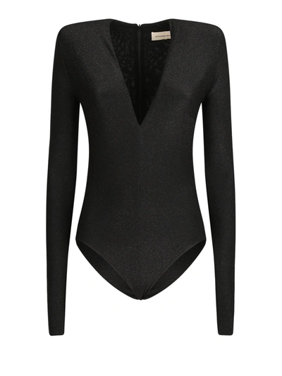 Shop Alexandre Vauthier V-neck Bodysuit In Black