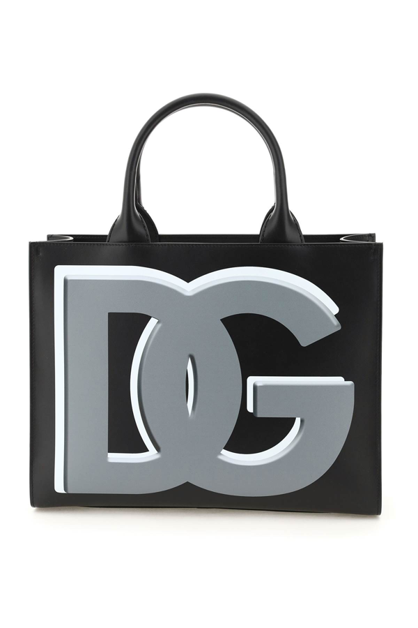 Dolce & Gabbana Dg Daily Large Shopping Bag With Logo In Black,grey ...