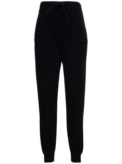 ALLUDE WOOL AND CASHMERE BLACK PANTS 215170030090