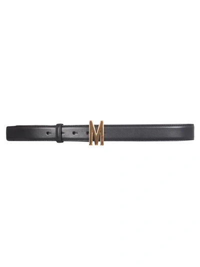 Shop Moschino Leather Belt In Nero