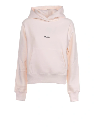 Shop Woolrich Ivory Hoodie With Front Logo