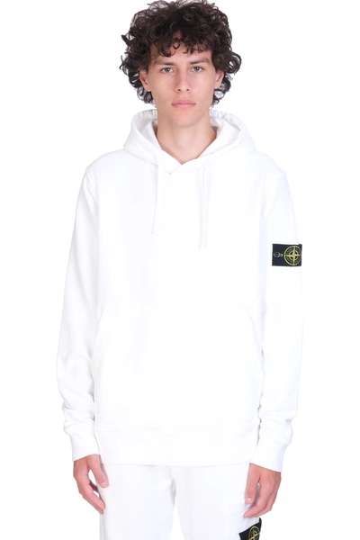 Shop Stone Island Sweatshirt In White Cotton