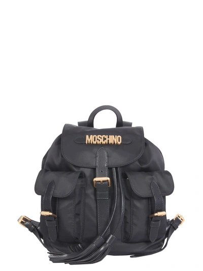 Shop Moschino Nylon Backpack In Nero