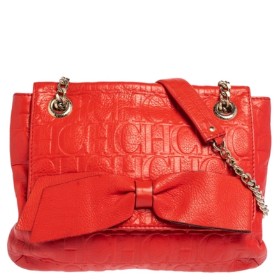 Pre-owned Carolina Herrera Red Handbags