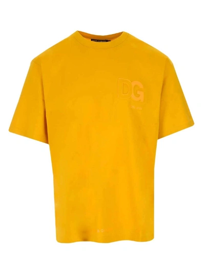 Shop Dolce & Gabbana Cotton T-shirt In Yellow