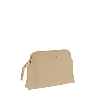 Shop Maison Häroã¯ne Cosmetic Bag Anne Imitation Leather In Beige