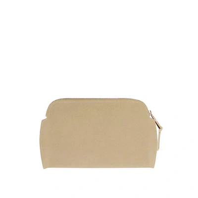 Shop Maison Häroã¯ne Cosmetic Bag Anne Imitation Leather In Beige